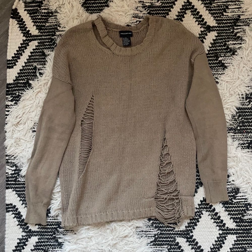 Central Park west distressed sweater